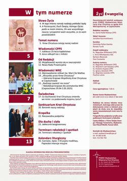 ŻYĆ EWANGELIĄ - Czasopismo Duchowości Krwi Chrystusa nr 214