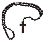 Różaniec Maryjny brązowy na sznurku