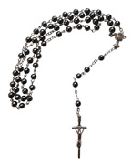 Różaniec Maryjny hematyt na drucie