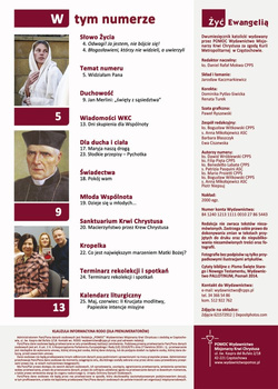 ŻYĆ EWANGELIĄ - Czasopismo Duchowości Krwi Chrystusa nr 202