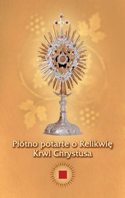Obrazek z płótnem potartym o Relikwię Krwi Chrystusa